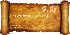 Frivalszky Szilvia névjegykártya