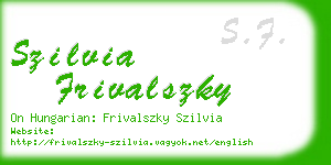 szilvia frivalszky business card